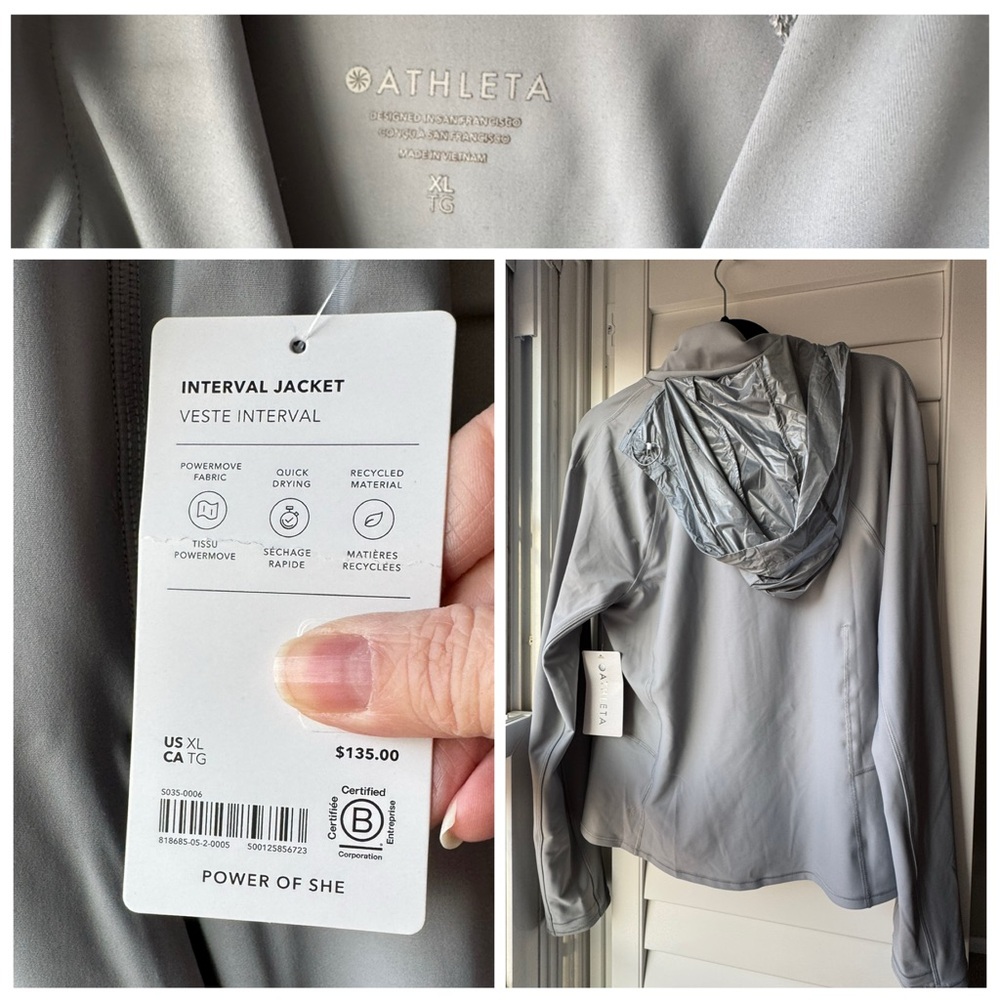 Athleta Silver Interval Jacket Running Cloud Gray… - image 2